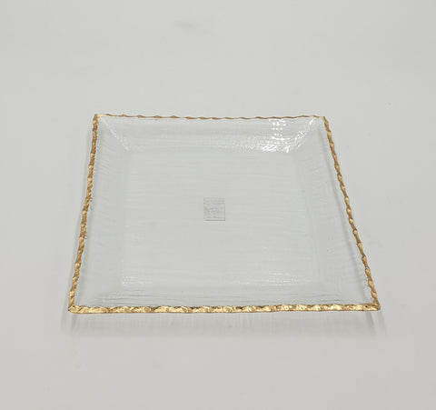 10" PLATE W/GOLD-SQUARE - 12/CS