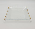 11" PLATE W/GOLD-SQUARE - 12/CS