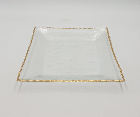 11" PLATE W/GOLD-SQUARE - 12/CS