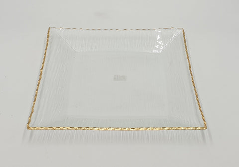 14" PLATE W/GOLD-SQUARE - 12/CS