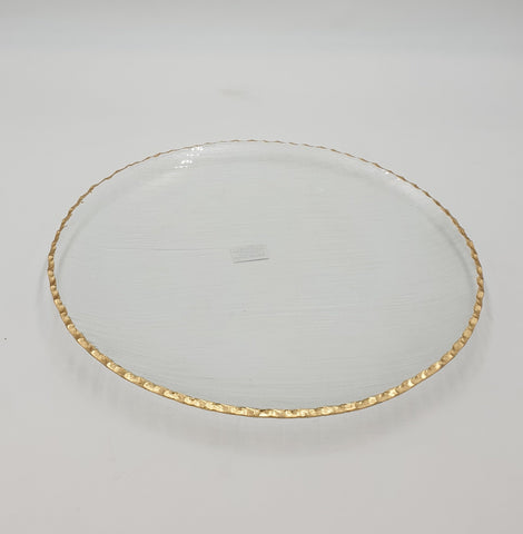 13.5" PLATE W/GOLD-ROUND - 12/CS