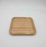 9.5" WOODEN PLATE-SQUARE - 36/CS