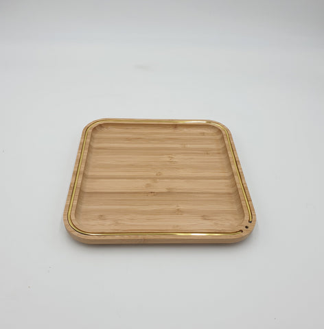 9.5" WOODEN PLATE-SQUARE - 36/CS