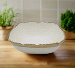 7.5"x3.25" SQUARE BOWL-GOLD RIM - 36/CS