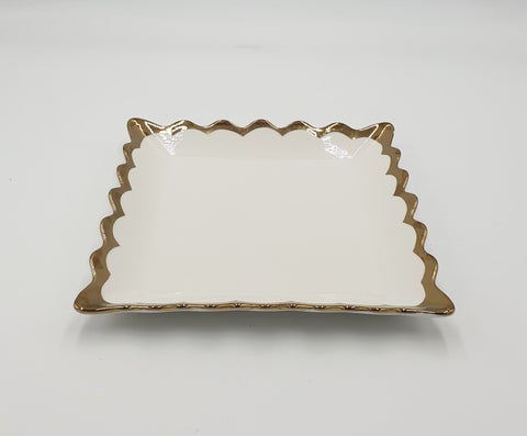 10" PLATE W/GOLD RIM-SQUARE - 36/CS