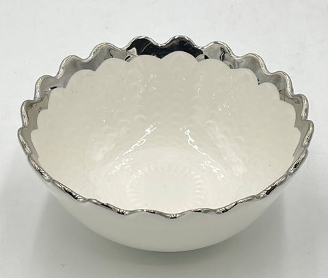 6" x3"  BOWL W/SILVER RIM-ROUND - 60/CS