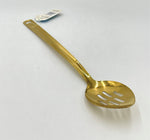 14"x2.75" SLOTTED SPOON-LONG HANDLE-GOLD