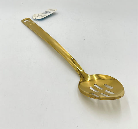14"x2.75" SLOTTED SPOON-LONG HANDLE-GOLD