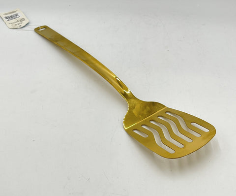 14.5"x3" S/S SLOTTED SPATULA-LONG-GOLD