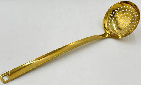 14"x3.75" S/S SLOTTED LADLE - GOLD