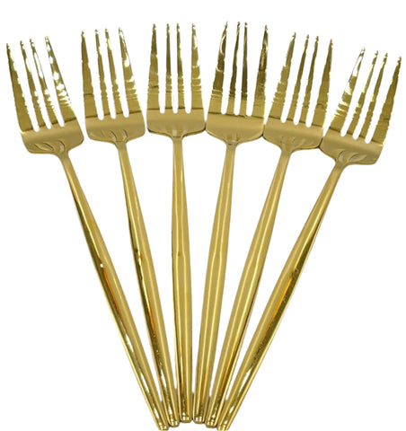 6 PC DINNER FORK-GOLD