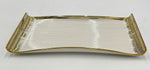 12"x6.25" PLATE W/GOLD DESIGN-RECTANGLE - 30/CS