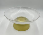 13.75"x7.5" FOOTED GLASS BOWL-GRAY/GOLD