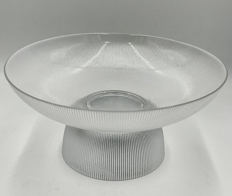 13.75"x7.5" FOOTED GLASS BOWL-GRAY