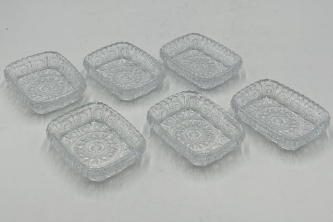 3.5"x2.75"  6 PC GLASS PLATE - RECTANGLE-SMALL