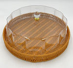 WOODEN BASKET W/CLEAR LID-ROUND - 6/CS
