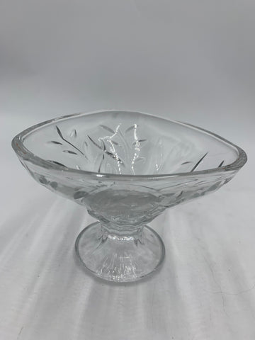 GLASS FOOTED CANDY DISH- 1 PC