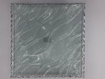 10.5" GLASS PLATE W/SILVER RIM-SQUARE