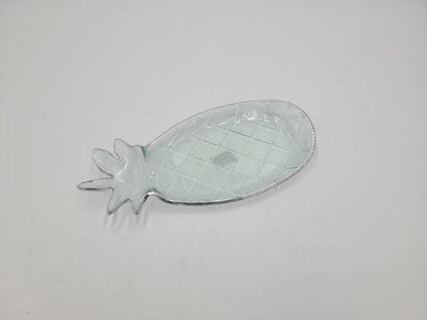 PINEAPPLE GLASS PLATE W/SILVER