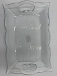 11.5"x7.25" GLASS PLATE W/SILVER RIM-RECTANGULAR - 12/CS