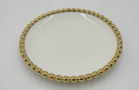 6" PLATE W/GOLD DOTS-ROUND - 60/CS