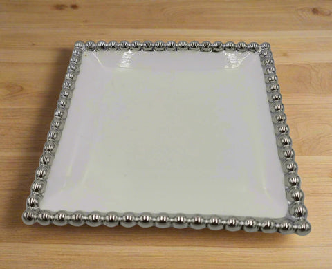 5.75" PLATE W/SILVER DOTS-SQUARE - 60/CS