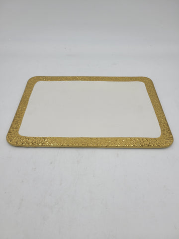 12"x8" PLATTER W/GOLD DESIGN-RECTANGLE - 24/CS