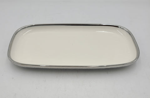 12"x6.5" PLATTER W/SILVER DESIGN - 24/CS