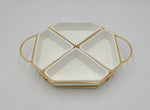 12" - 4 SECTION DISH W/METAL STAND -  16/CS