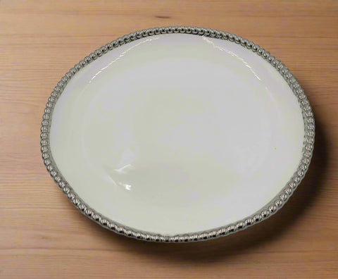 10.25" ROUND PLATE W/SILVER DOT - 36/CS
