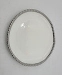 8.25" ROUND PLATE W/SILVER DOTS - 48/CS