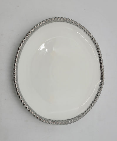 8.25" ROUND PLATE W/SILVER DOTS - 48/CS