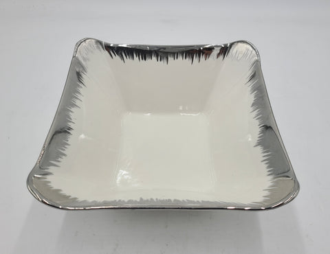 9.5"x5" BOWL WITH SILVER DESIGN - 18/CS