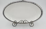 14" x 8" PLATTER W/SILVER RIM-OVAL - 24/CS