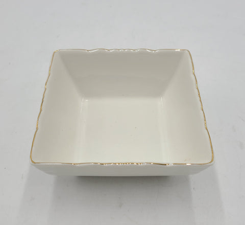 4.25"x2" SQUARE BOWL W/GOLD RIM - 96/CS