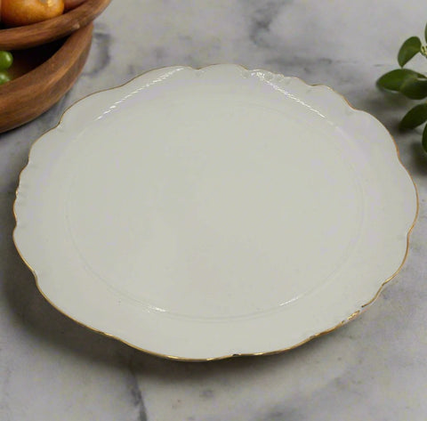 10" ROUND PLATTER W/GOLD RIM - 24/CS