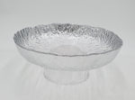 8"x4" FOOTED GLASS BOWL-SILVER DESIGN